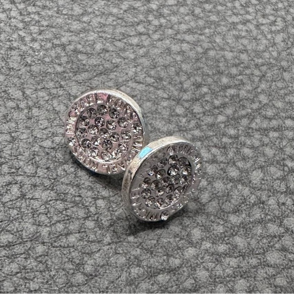 Michael Kors Silver Crystal Round Stud Earrings